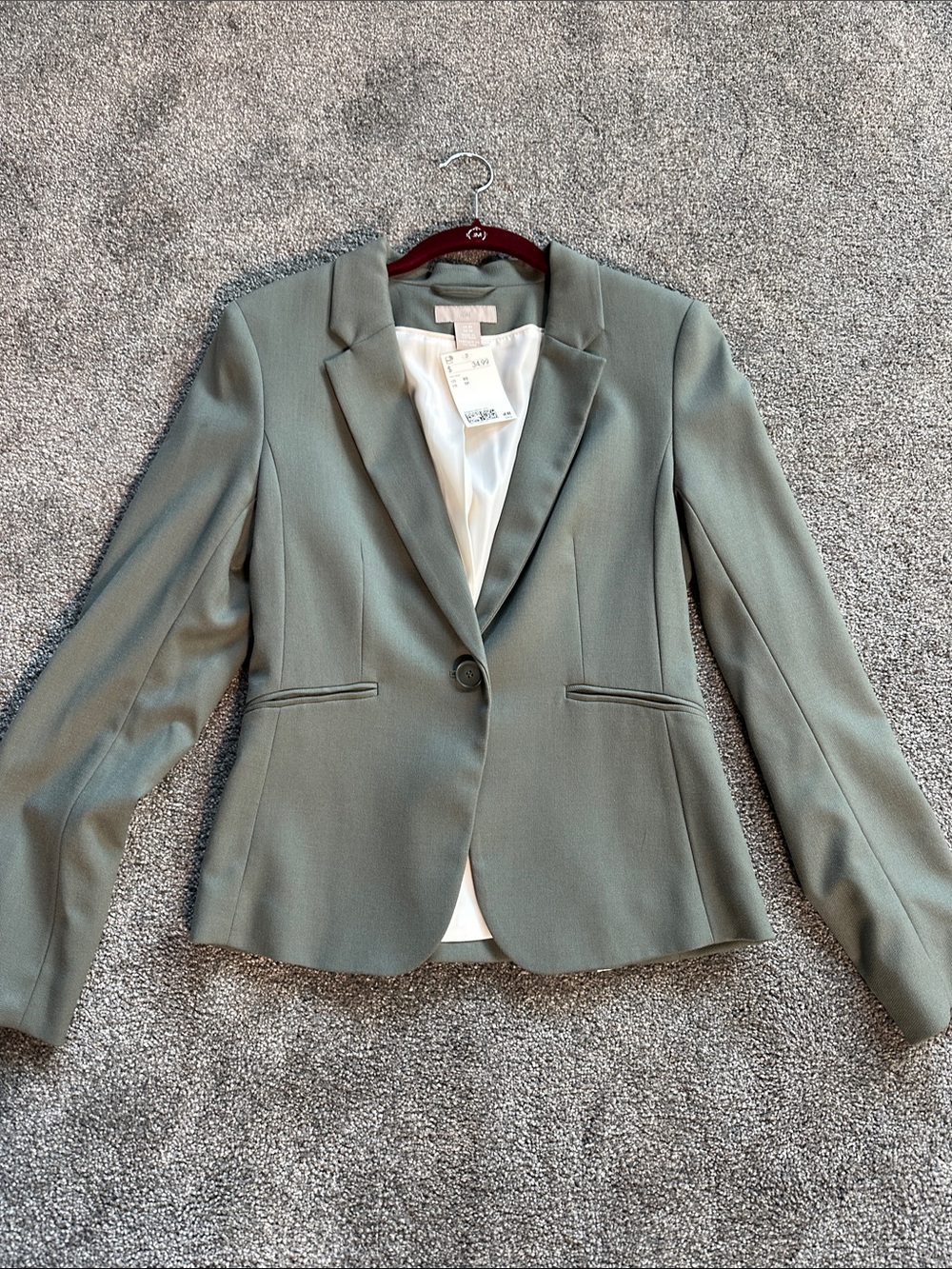 H&M Tailored Blazer in Sage Green